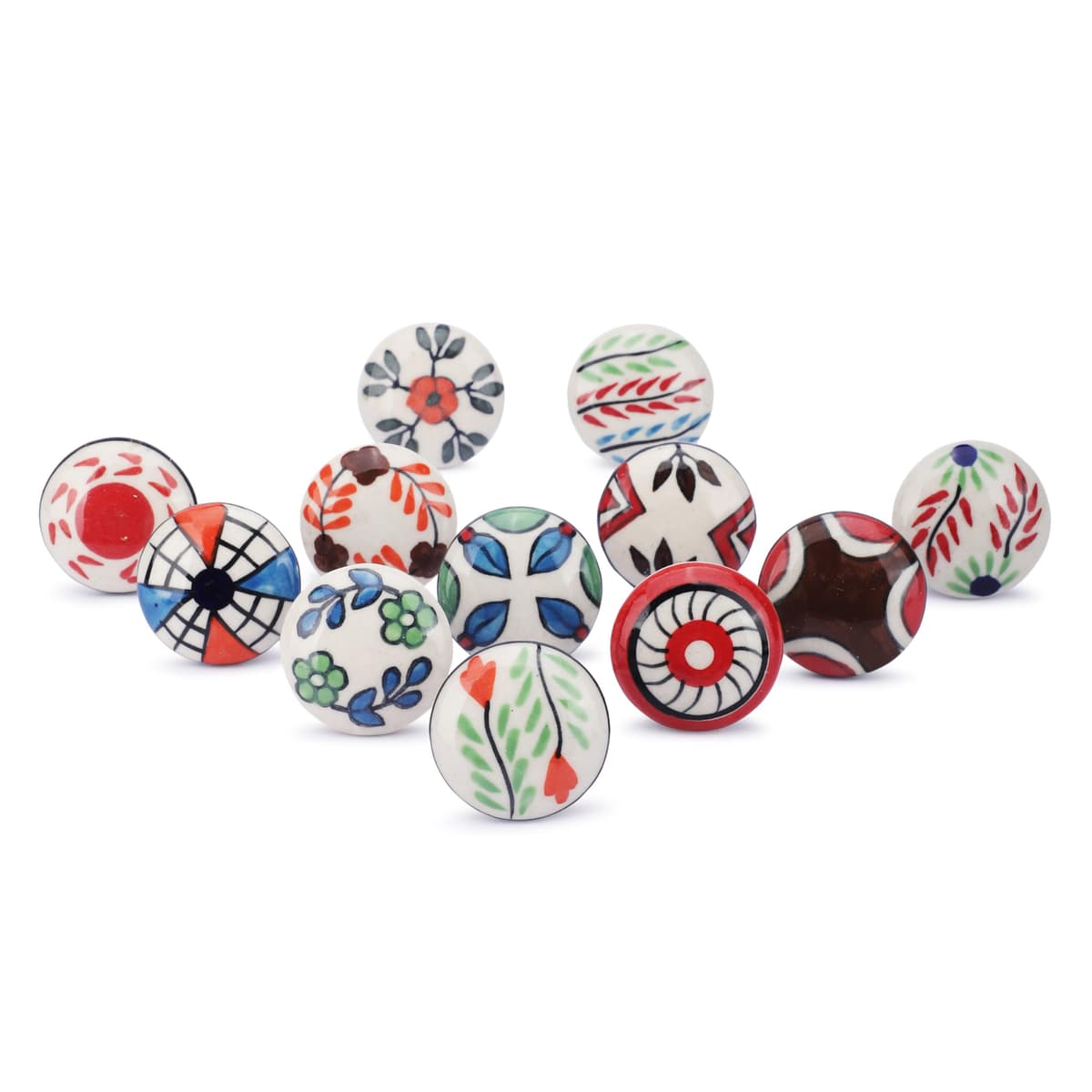 Ajuny Vintage Juego de 20 Pomos de Cerámica Blanca para Cómoda Cajón Armario Cocina Moderna Baño y Dormitorio Tiradores Decorativos Hechos a Mano — view 11