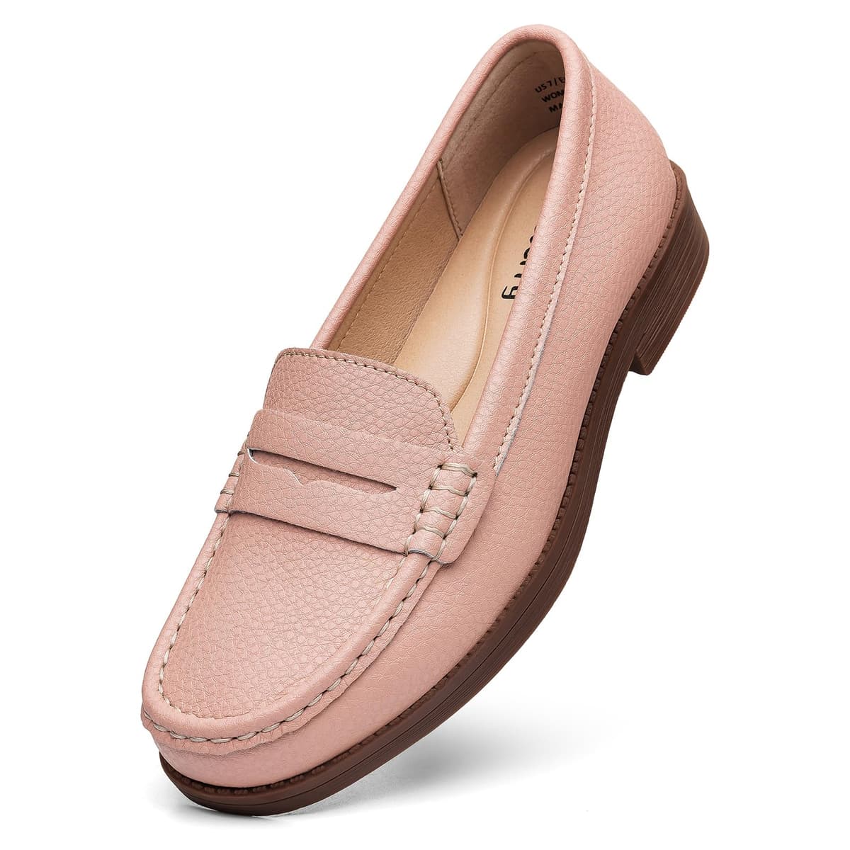 Women's Comfortable Leather Penny Loafers Slip On Business Casual Dress Shoes Lightweight Office Work Flats Everyday Walking Shoes for Women — view 23