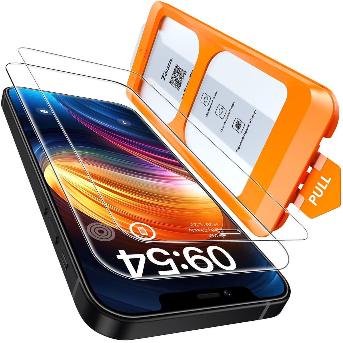 TOCOL Protector Pantalla para iPhone 17 Pro Max, Alineación Automática para Una Instalación Rápida, Cristal Templado de Dureza 9H Inastillable, HD Transparente, 2 Piezas — view 42