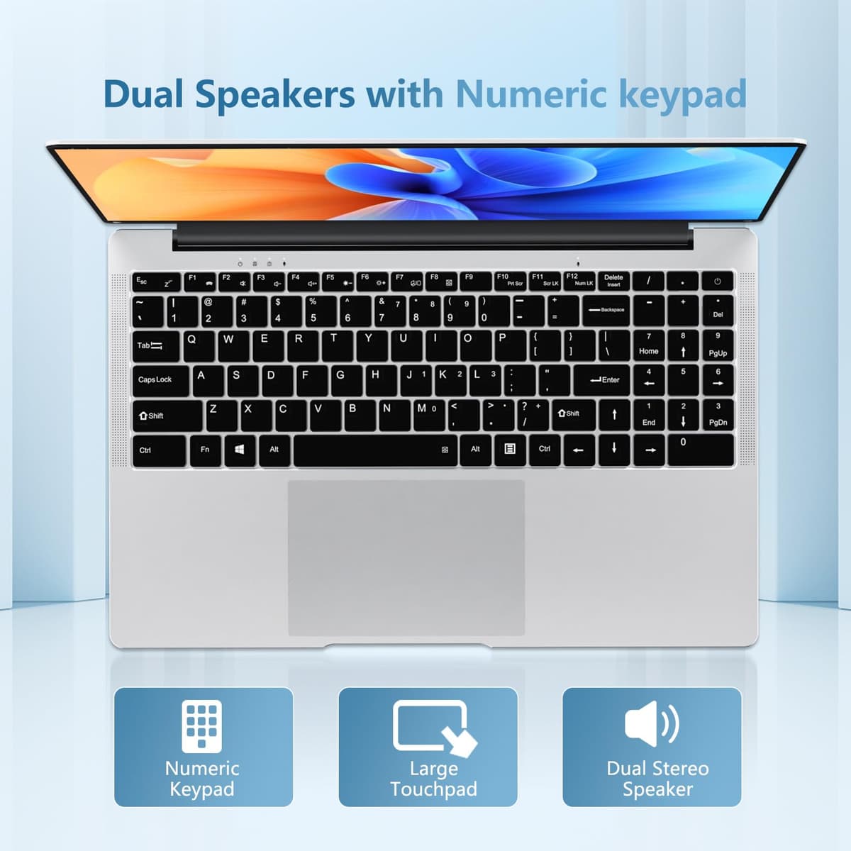15.6 Pulgadas Ordenador Portatil, Win 11 PC Portátil Celeron N4000 CPU, Portátil con 12GB LPDDR4 512GB SSD, 1920*1080 IPS FHD Pantalla Laptop, TF Card Slot expansión hasta 1 TB, Mini HDMI+BT4.2 — view 5