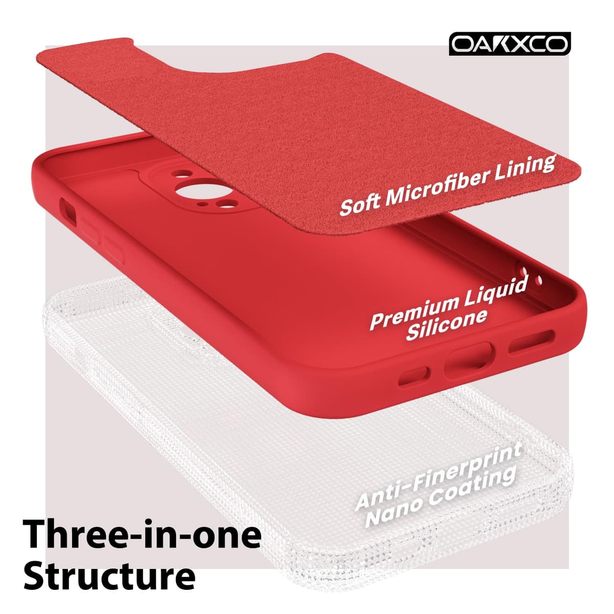 oakxco for iPhone 17 Pro Max Phone Case Liquid Silicone, Cute Thin Slim Grip Soft Rubber Gel for Women Men, Smooth Matte TPU Plain Solid Color Girly Simple Case with Camera Cover, Light Pink — view 1890