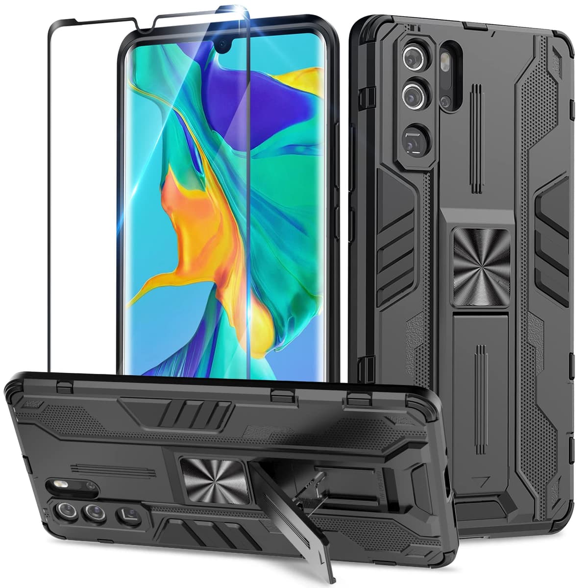 Funda para CMF Phone 2 Pro, Carcasa Antigolpes con Soporte anular metálico, Case Protectora de Grado Militar, Negro — view 1083