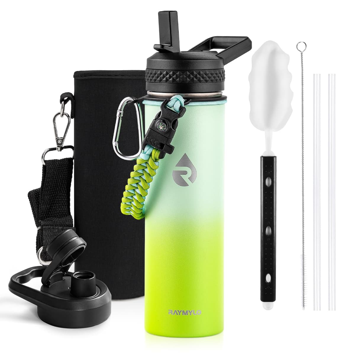 RAYMYLO One Gallon Water Bottle Insulated, Triple Walled Vacuum Stainless Steel (Cold for 48 Hrs), Leak Proof & Non-BPA, Large Water Flask Jug with Paracord Handle & Straw Spout Lids — view 78