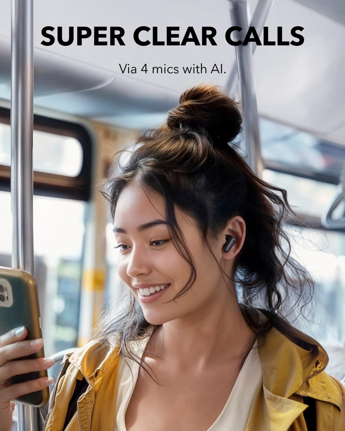 Soundcore P30i Wireless Bluetooth Headphones with Noise Cancelling by Anker, Powerful and Intelligent Noise Cancellation, Powerful Bass, 45 Hours, 2 in 1 Case and Mobile Stand, IP54 — view 6