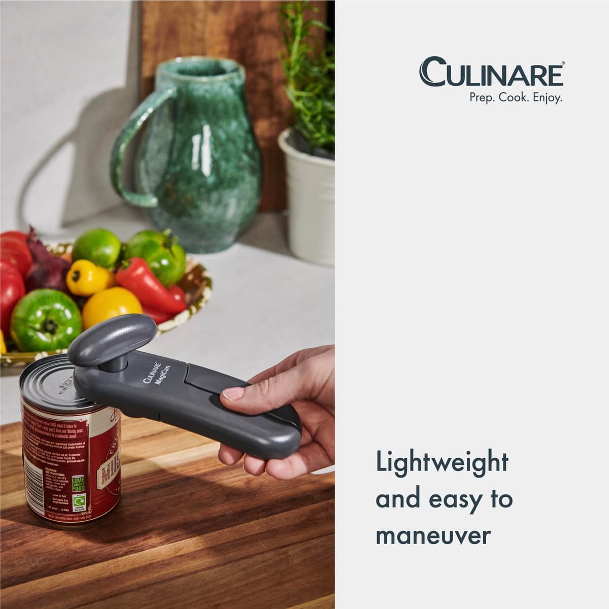 Culinare MagiCan Tin Opener, Grey, Plastic/Stainless Steel, Manual Can Opener, Comfortable Handle for Safety and Ease — view 5