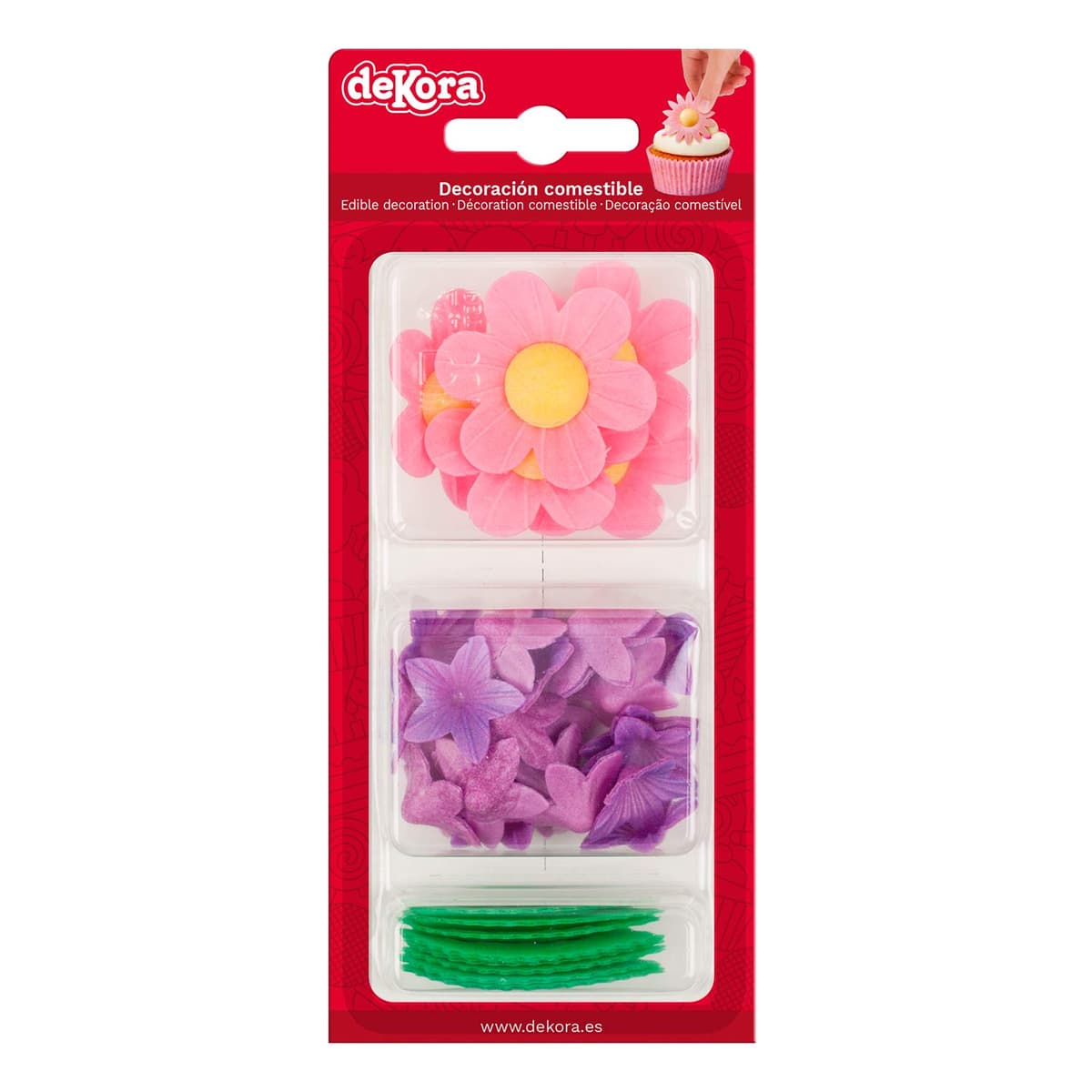 Dekora - Kit de Flores y hojas de Papel de Oblea para Decoración de Tartas, Cupcakes u otros Postres — view 2