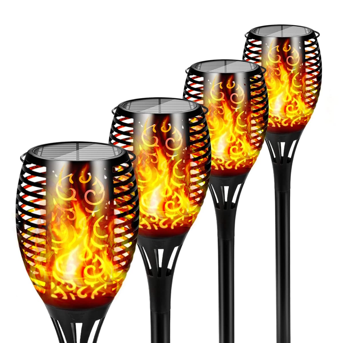 FLOWood Solar Lights Outdoor Garden, 8 H Working 600mAh Solar Floor Lights Outdoor Solar Ground Lights IP65 Waterproof 8 LED Solar Path Lights for Garden Lawn Pathway Patio White 8 Pieces — view 8