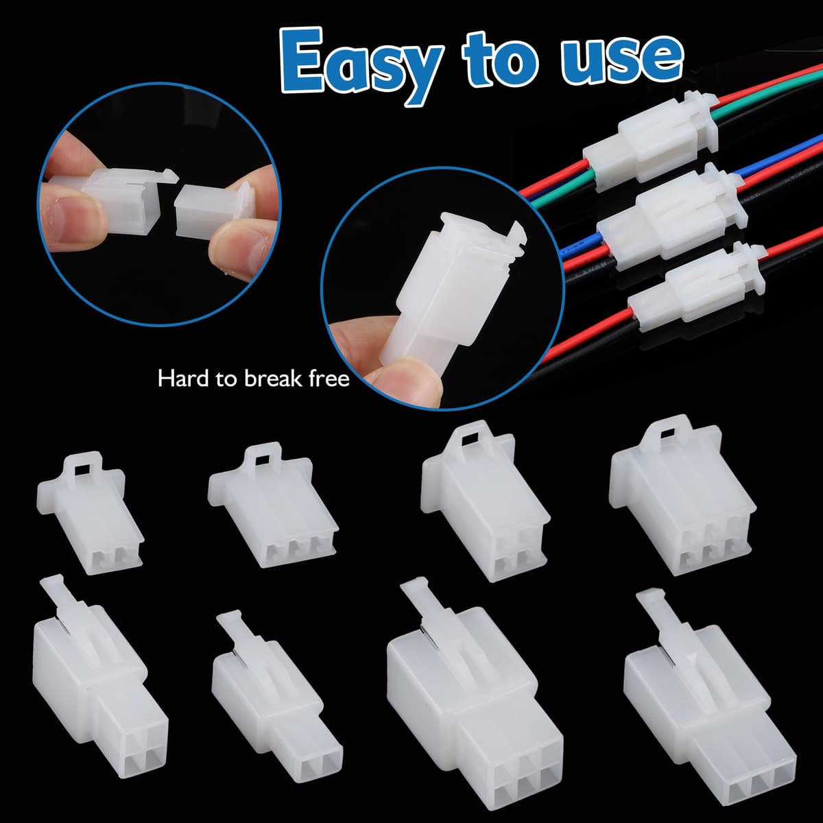 480 Pieces Heat Shrink Tube Connectors 2.8mm Automotive Connector Kit 2 3 4 6 Pin Wire Connectors Kit for Motorcycle, Car, Truck, Scooter, Boats — view 4