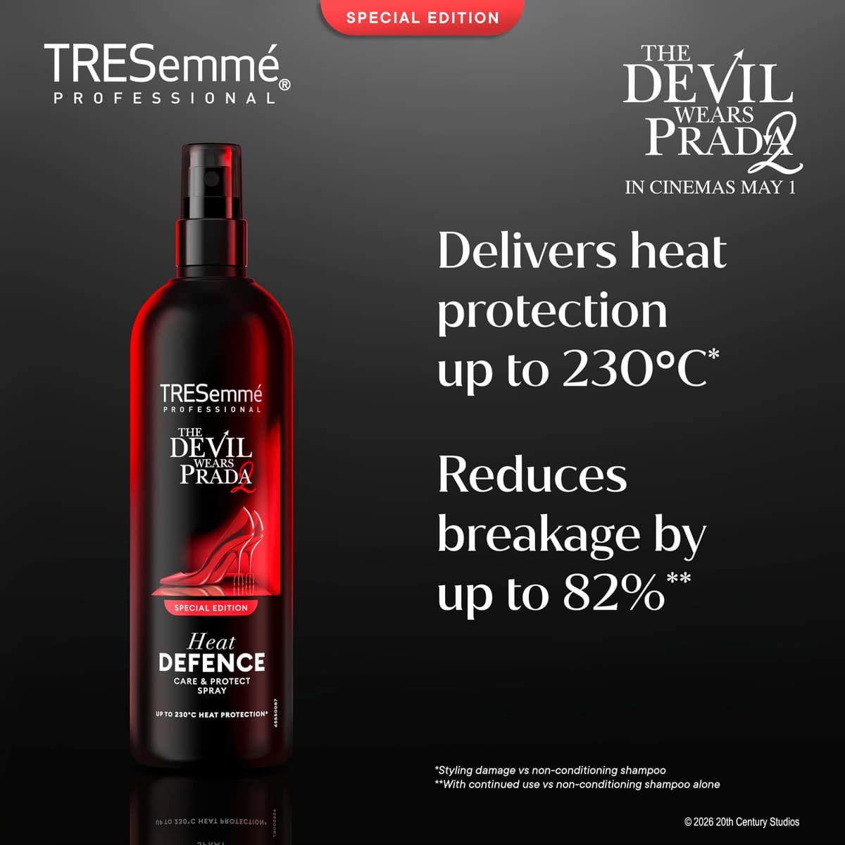 TRESemme Devil Wears Prada 2 Special-Edition Heat Protect Heat Defence Spray Hair Spray up to 230°C* for all hair types 270 ml — view 4