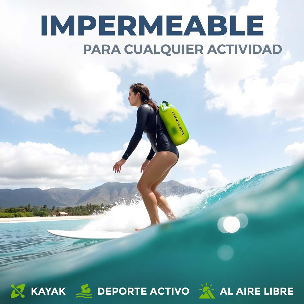 Nordlight Mochila Impermeable Roll Top 25L - Hybrid 25" | Bolsa Seca Con Compartimento Para Portátil De 15 Pulgadas, Bolsillos Exteriores E Interiores, Sistema De Transporte Acolchado — view 8
