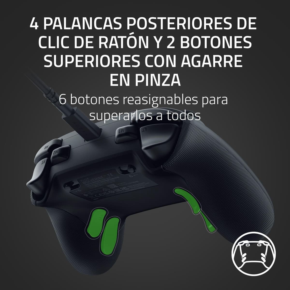 Razer Wolverine V3 Tournament Edition - Mando de deportes con cable para Xbox X|S y PC (botones de acción táctiles Mecha, HyperTriggers Pro, D-Pad de 8 direcciones, cable USB-C de 3m) Negro — view 3