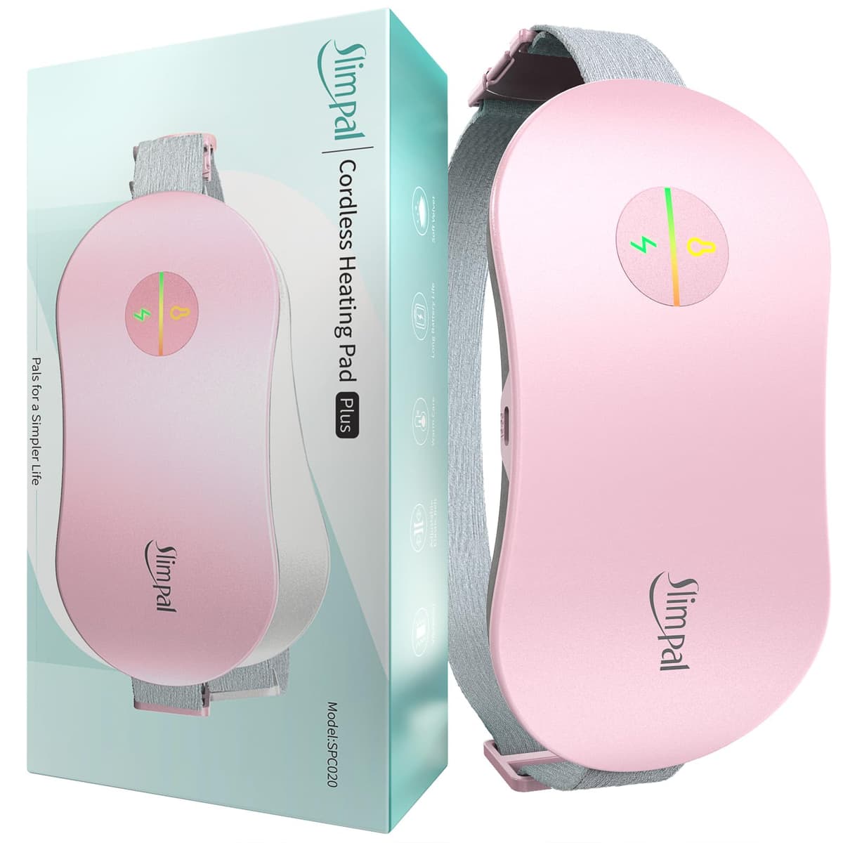 Almohadilla térmica portátil Slimpal, cinturón calefactor inalámbrico recargable para mujer, color blanco — view 26