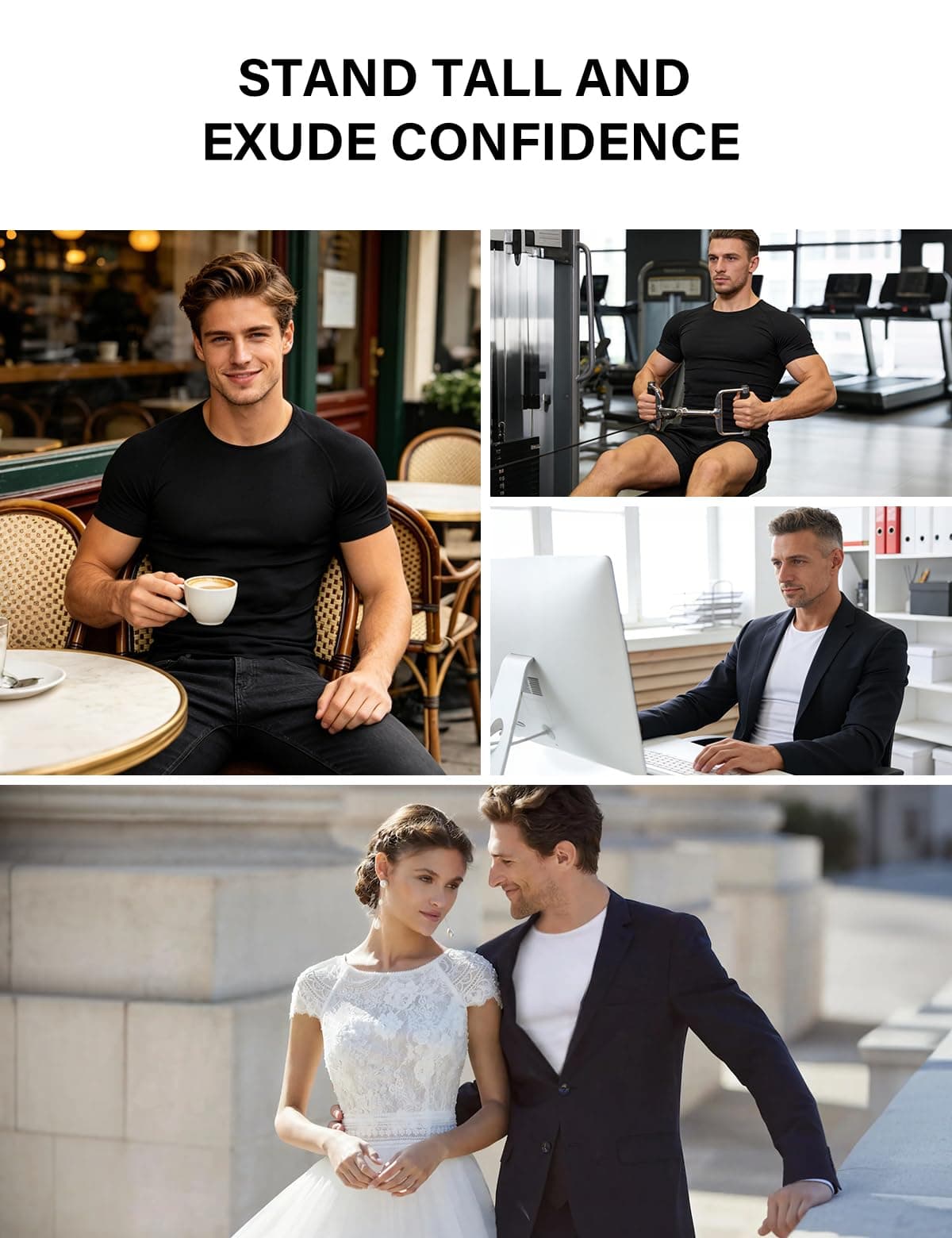 Casey Kevin Camiseta Compresión Hombre, Faja Reductora Hombre Adelgazante, Manga Corta Moldeadora Shapewear Secado Rápido para Gimnasio, Fitness, Deporte — view 2