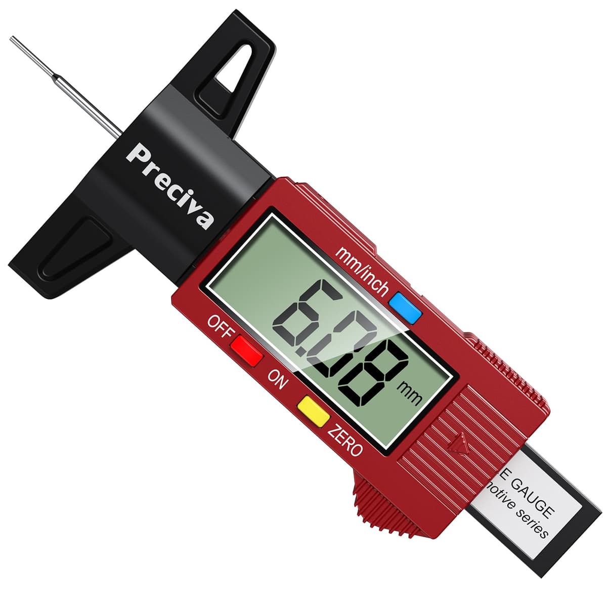 Tyre Tread Depth Gauge, Preciva Silver 0-25.4mm/Inch Digital Tire Checker UK, Tyres Depths Measuring Tool with Large LCD Screen for Cars, Trucks, Vans — view 9