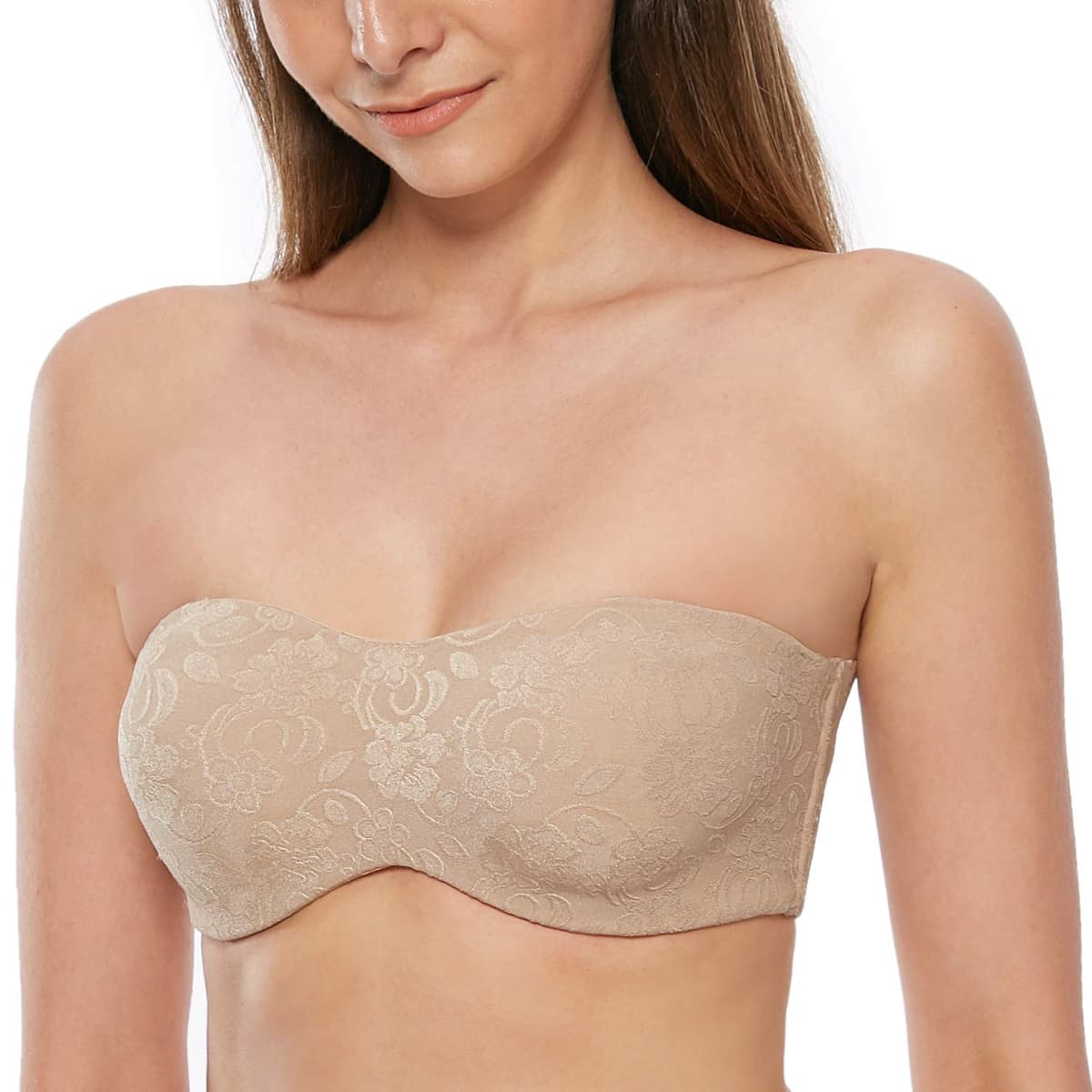 MELENECA - Sujetador con Aros sin Relleno Reductor sin Tirantes Bandeau para Mujer — view 7