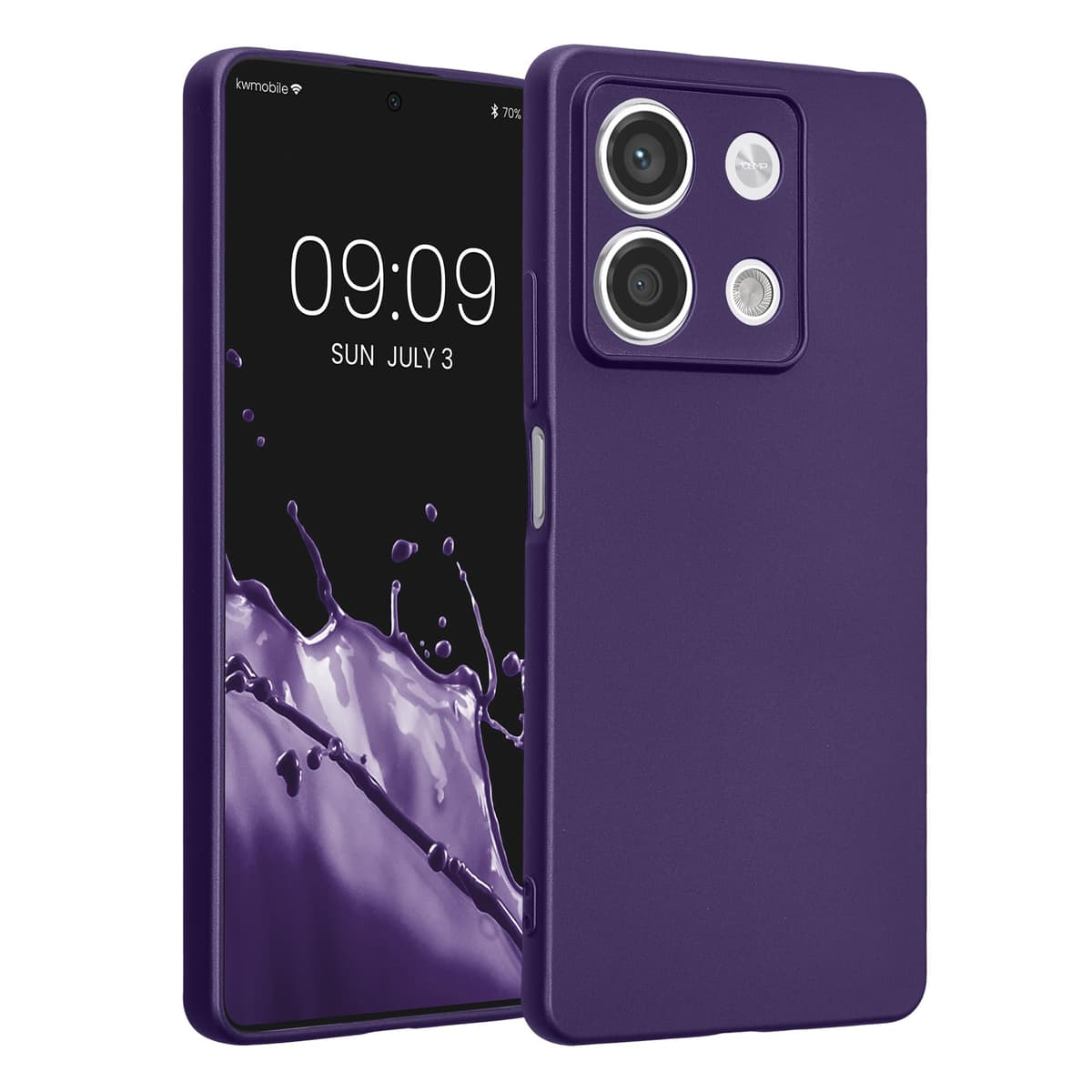 kwmobile Carcasa Compatible con Xiaomi Redmi Note 14 Pro 5G / Poco X7 Funda - Funda Ultrafina de TPU con Bordes elevados - Lavanda Metalizado — view 104