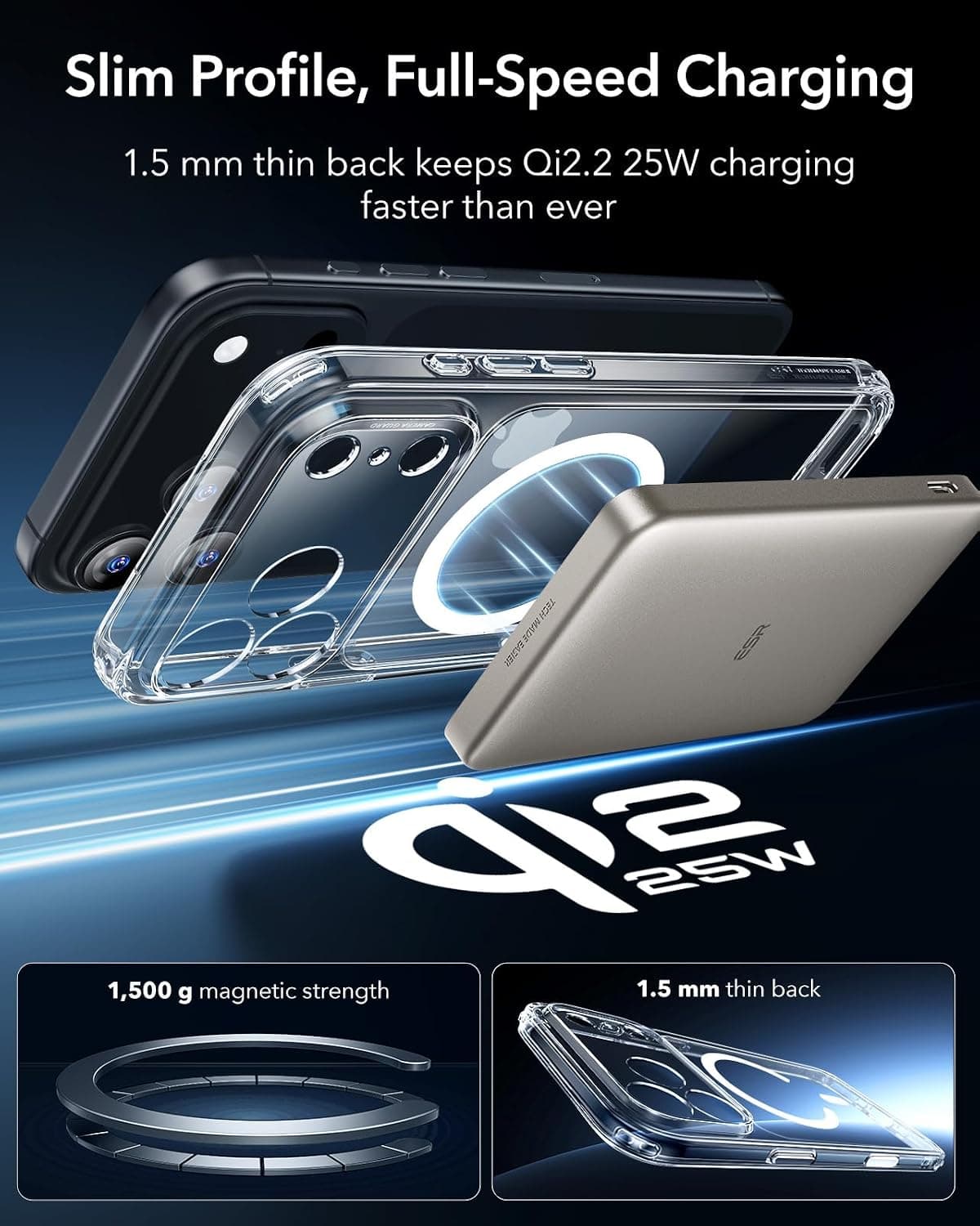 ESR for iPhone 17 Pro Max Case, Compatible with MagSafe, Shockproof Military-Grade Protection, Scratch-Resistant Back, Magnetic Phone Case for iPhone 17 Pro Max, Classic Hybrid Case, Clear — view 4