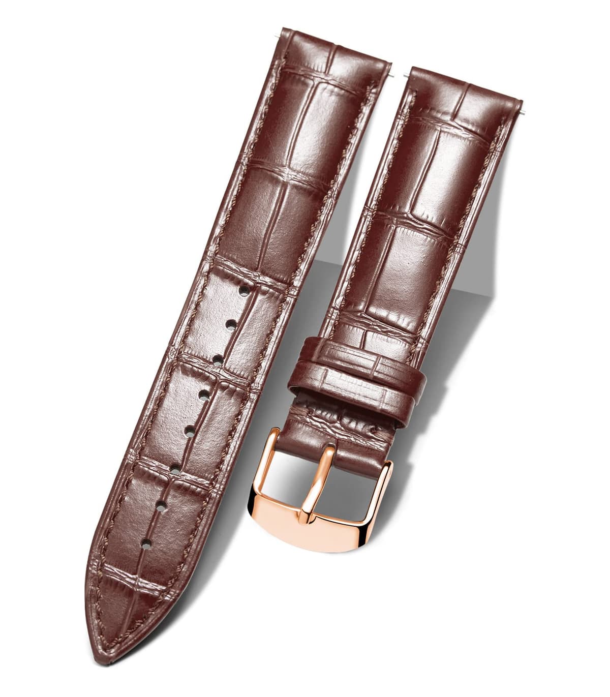 BINLUN Quick Release Leather Watch Straps Replacement Watch Bands Smart Watch Strap Crocodile Pattern in 10 Colors 13 Sizes with Silver/Gold/Rose-Gold Buckle for Men Women(10mm-24mm) — view 31