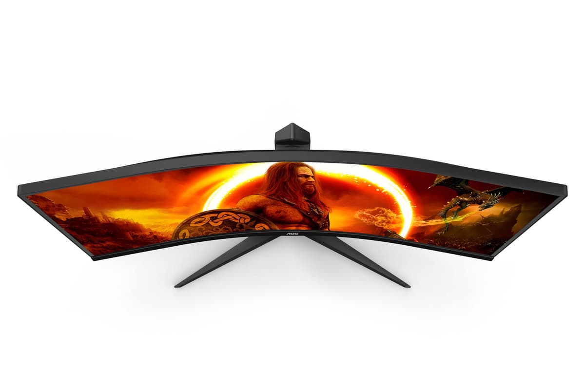 AOC CU34G2XPD/BK 34 inch UW-QHD Gaming Monitor Curved, 180Hz, Fast VA Panel, 1ms MPRT, Adaptive Sync, HDR400, FreeSync Premium, (3440x1440 HDMI 2x 2.0 DP 2x 1.4 USB Hub) Black/Red — view 6