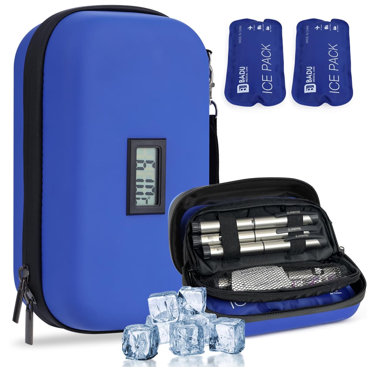 Funda de viaje con enfriador de insulina, aprobado por la TSA portátil con aislamiento para diabéticos con visualización de temperatura del termómetro, organizador de medicamentos — view 10