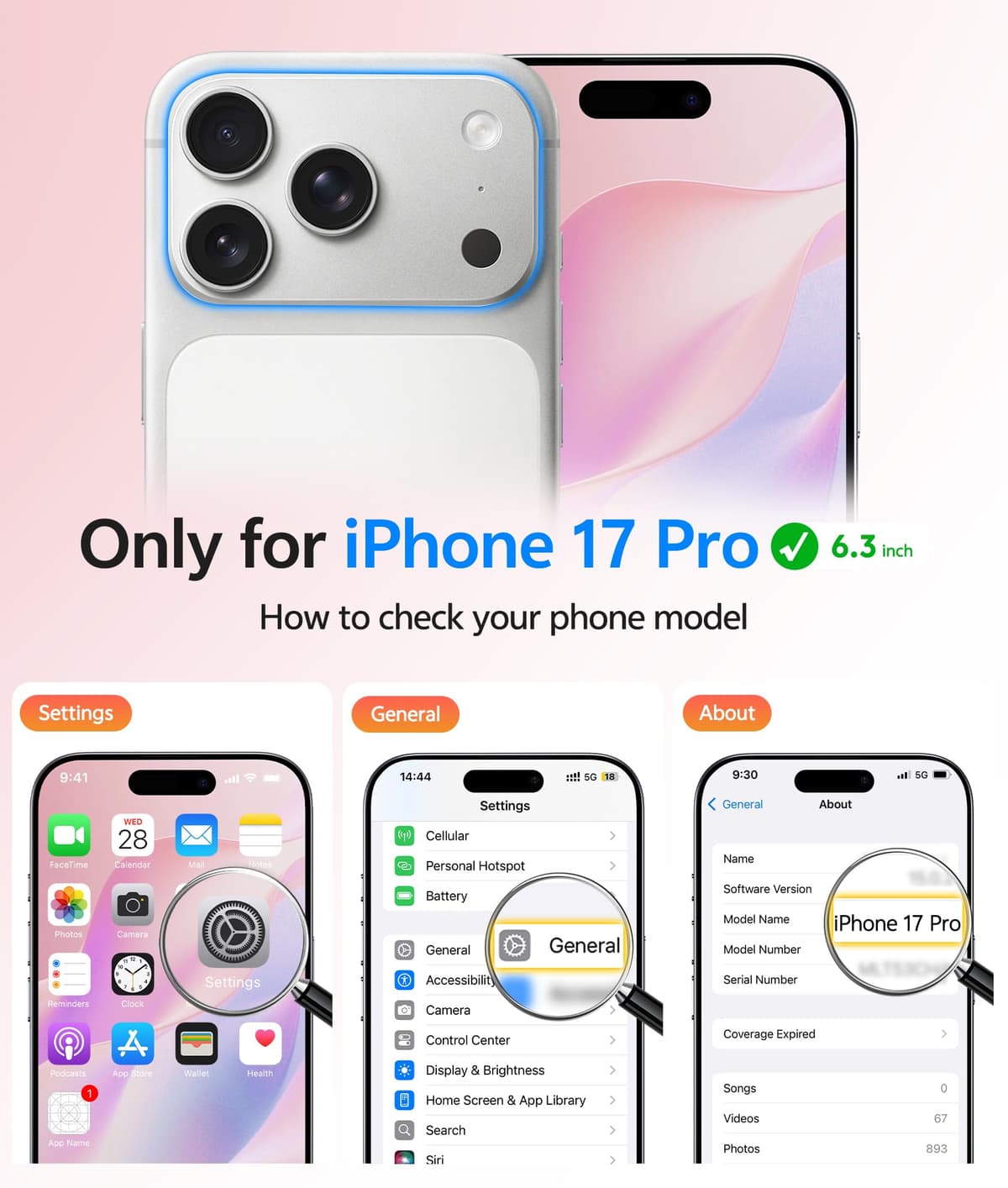 FNTCASE for iPhone 17 Pro Case: [Compatible with Magsafe] Translucent Matte Cases with [Full Camera Protection] [Screen Protector] Military Grade Shockproof Protective Phone Cover - Light Pink — view 2