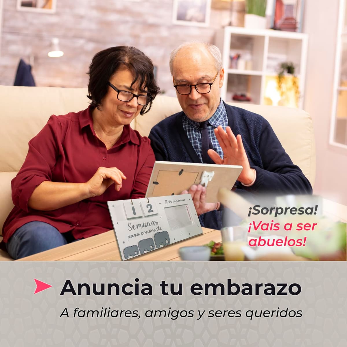 Regalos para embarazadas. Marco portafotos ecografia bebe calendario, regalos embarazadas originales, madre primeriza, anunciar embarazo abuelos, futuro papá, futura mamá, sorpresa embarazada — view 5