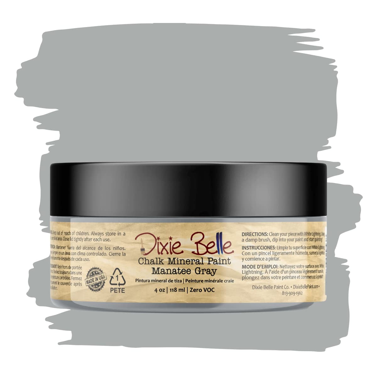 Dixie Belle Paint Company Chalk Finish Furniture Paint - Caviar (32oz) - Matte Black Chic Chalk Mineral DIY Furniture Paint — view 223