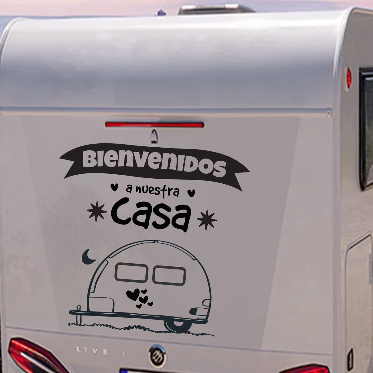 Outdoor Motorhome Sticker for Vans and Camper – Vinyl 'Living My Dream' (20 cm x 30 cm) — view 3