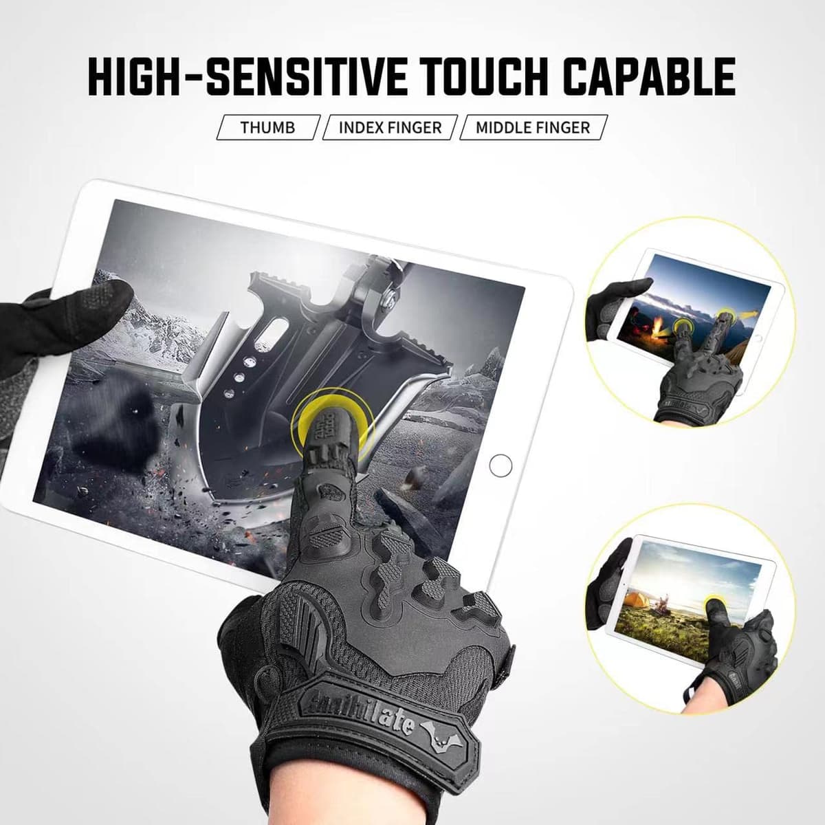 Zune Lotoo Guantes Tacticos Militar, Guantes Airsoft Tácticos Compatibles con Pantalla Táctil para Hombre y Mujer, Guante Moto Verano Transpirable para Airsoft Paintball Motocross Montaña — view 3