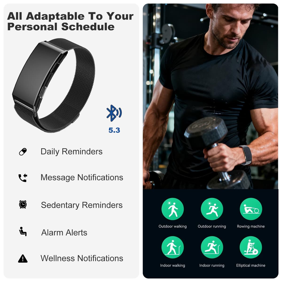 Fitness Tracker with 24/7 Health Tracking, Sleep & Heart Rate Tracking - Dual PPG&ECG Wellness Insights | SOS Alert & Family Sharing | 15-Day Battery, 188 Sport Modes, Aerospace Aluminium Build — view 7