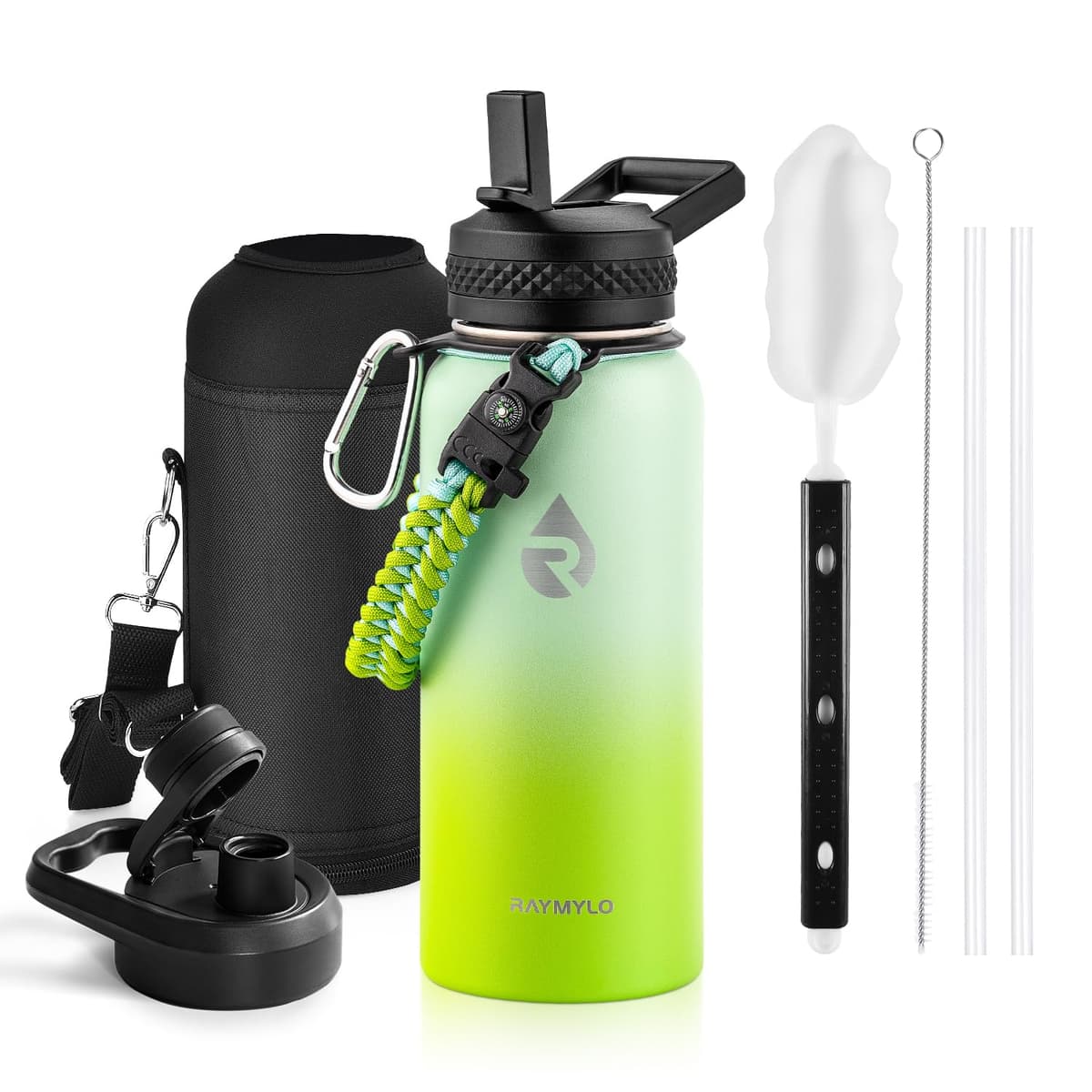 RAYMYLO One Gallon Water Bottle Insulated, Triple Walled Vacuum Stainless Steel (Cold for 48 Hrs), Leak Proof & Non-BPA, Large Water Flask Jug with Paracord Handle & Straw Spout Lids — view 35