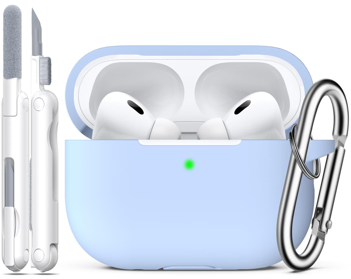 R-fun Funda para AirPods 4 con Kit de Limpieza, Case de Silicona Suave con Llavero, Funda Protectora Completa para Hombres y Mujeres, Compatible con Apple Latest Airpods 4th, Rojo — view 13