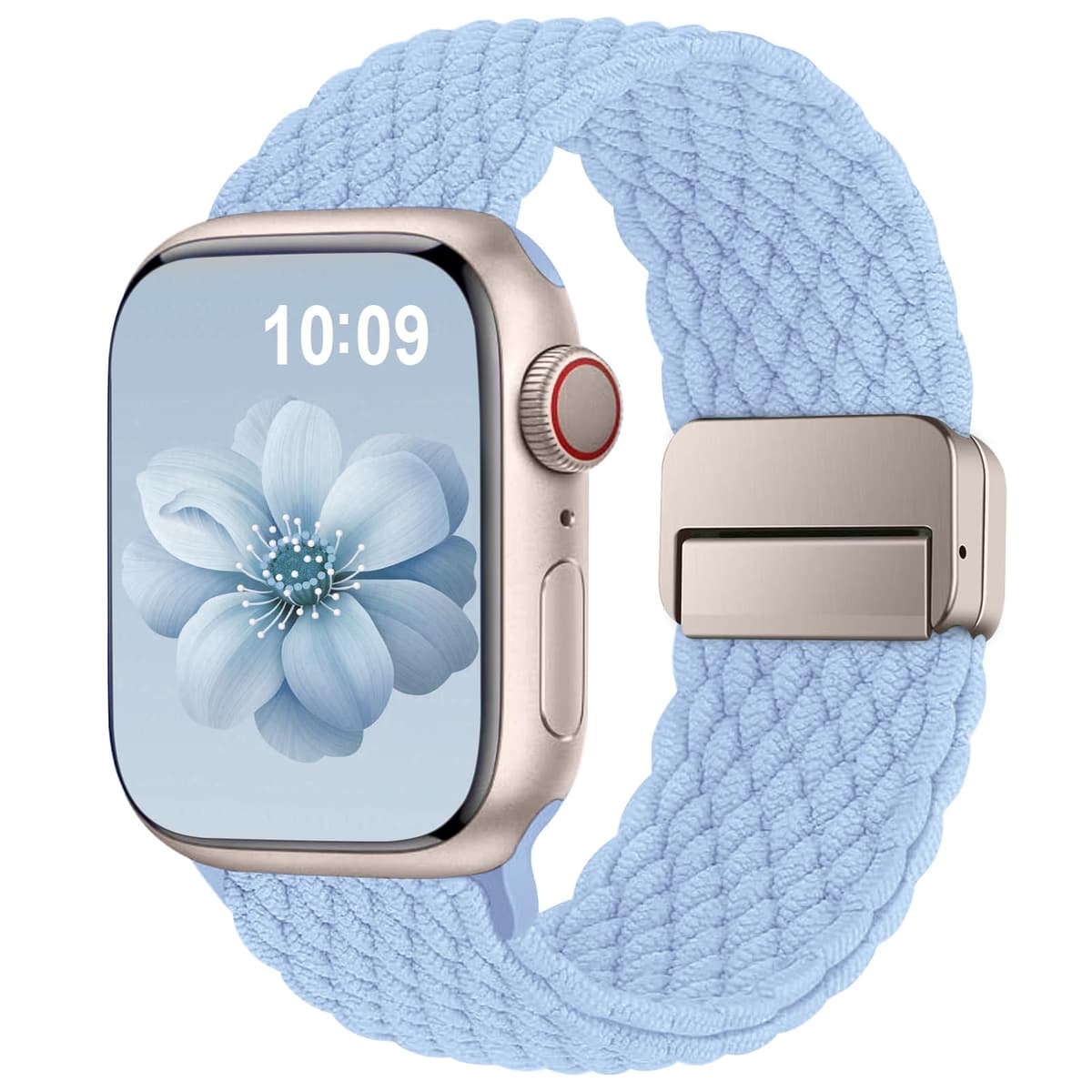 Higgs Braided Strap Compatible with Apple Watch Straps 44mm 46mm 38mm 42mm 40mm 41mm 45mm 49mm for Men Women, Nylon Elastic Magnetic Snap Strap for iWatch Series 11 10 9 SE 8 7 6 5 4 Ultra 3 2 1 — view 16