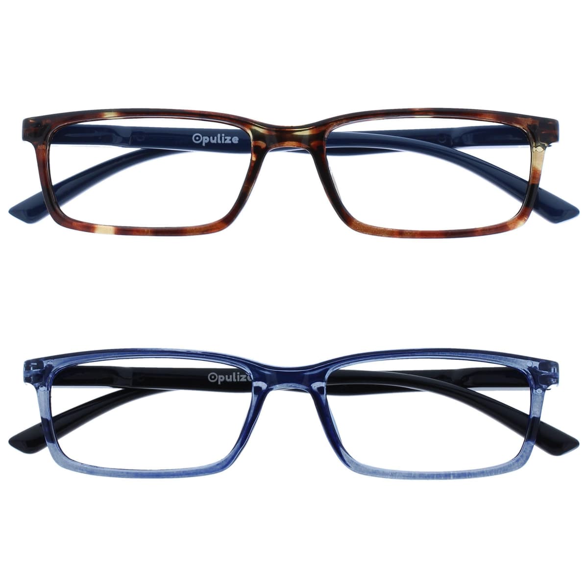 OPULIZE SEE Blue Light Blocking Reading Glasses for Men Women Anti Glare Lenses UV Protection Rectangular, 3 Pack - Black/Brown/Blue — view 33