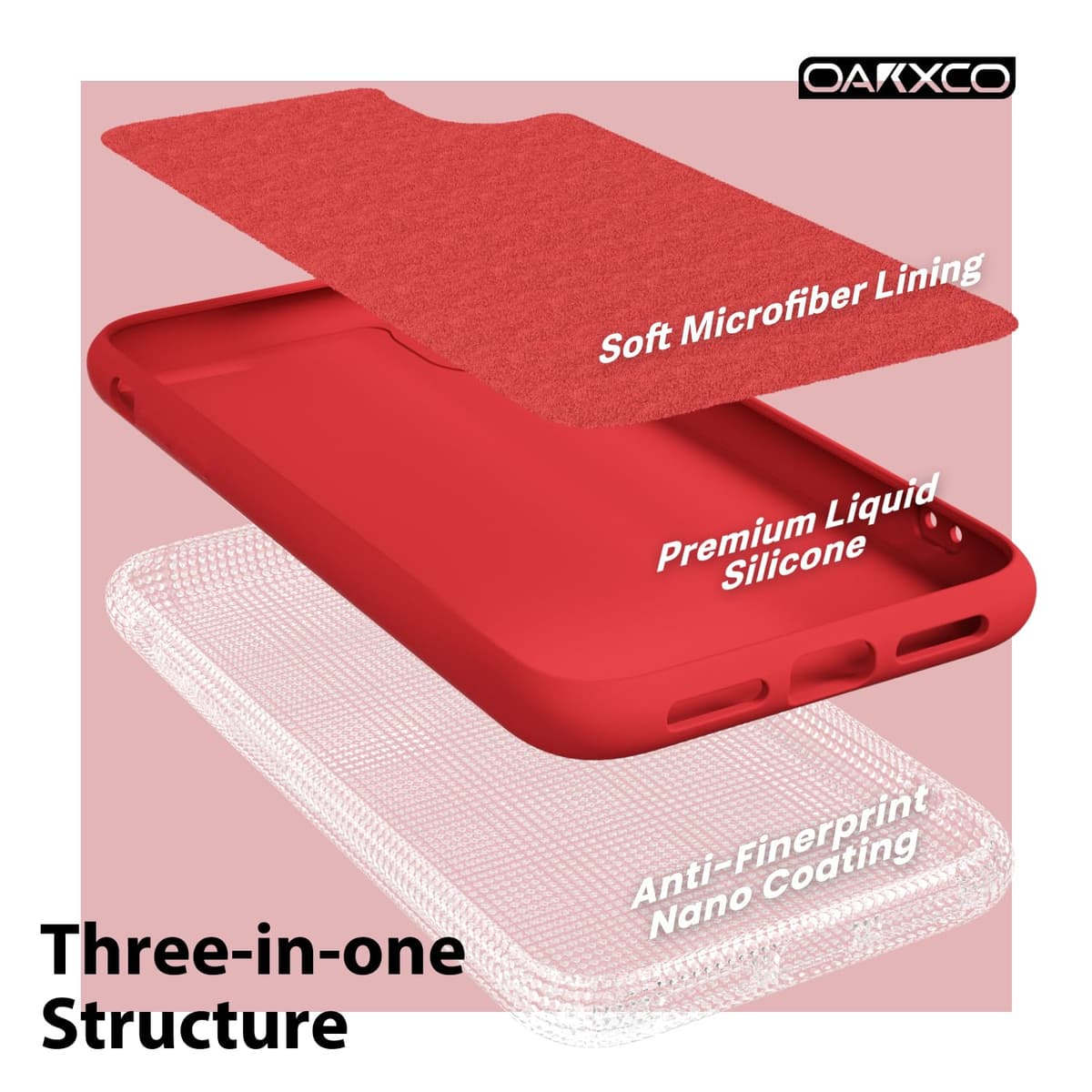 oakxco for iPhone 17 Pro Max Phone Case Liquid Silicone, Cute Thin Slim Grip Soft Rubber Gel for Women Men, Smooth Matte TPU Plain Solid Color Girly Simple Case with Camera Cover, Light Pink — view 410