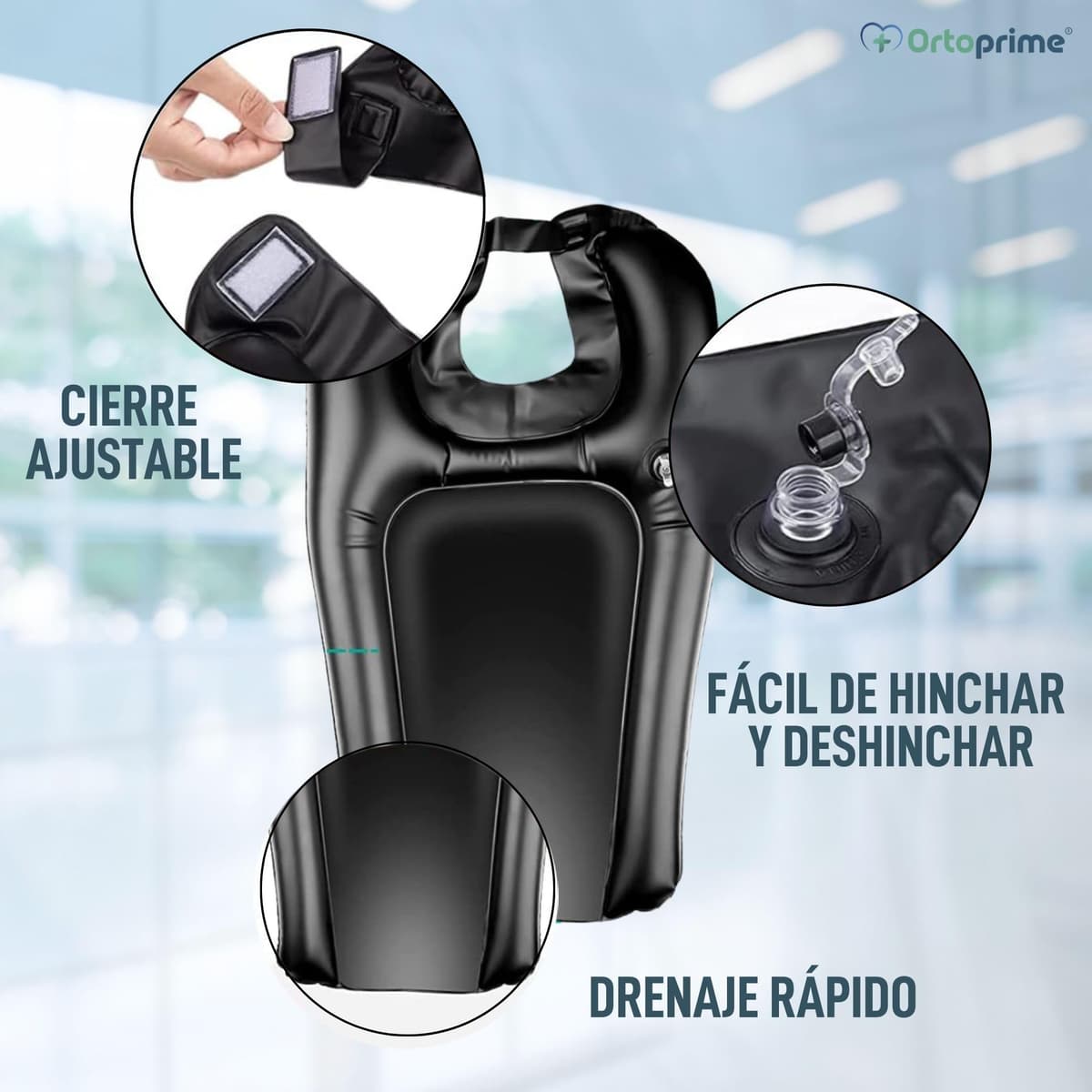 OrtoPrime Lavacabezas Portátil para Casa Hinchable - Lavacabezas Hinchable - Lavabo inflable para el Cabello - Lavacabezas para Cama Adultos y Niños - Lavacabezas PELUQUERÍA + HOGAR — view 2