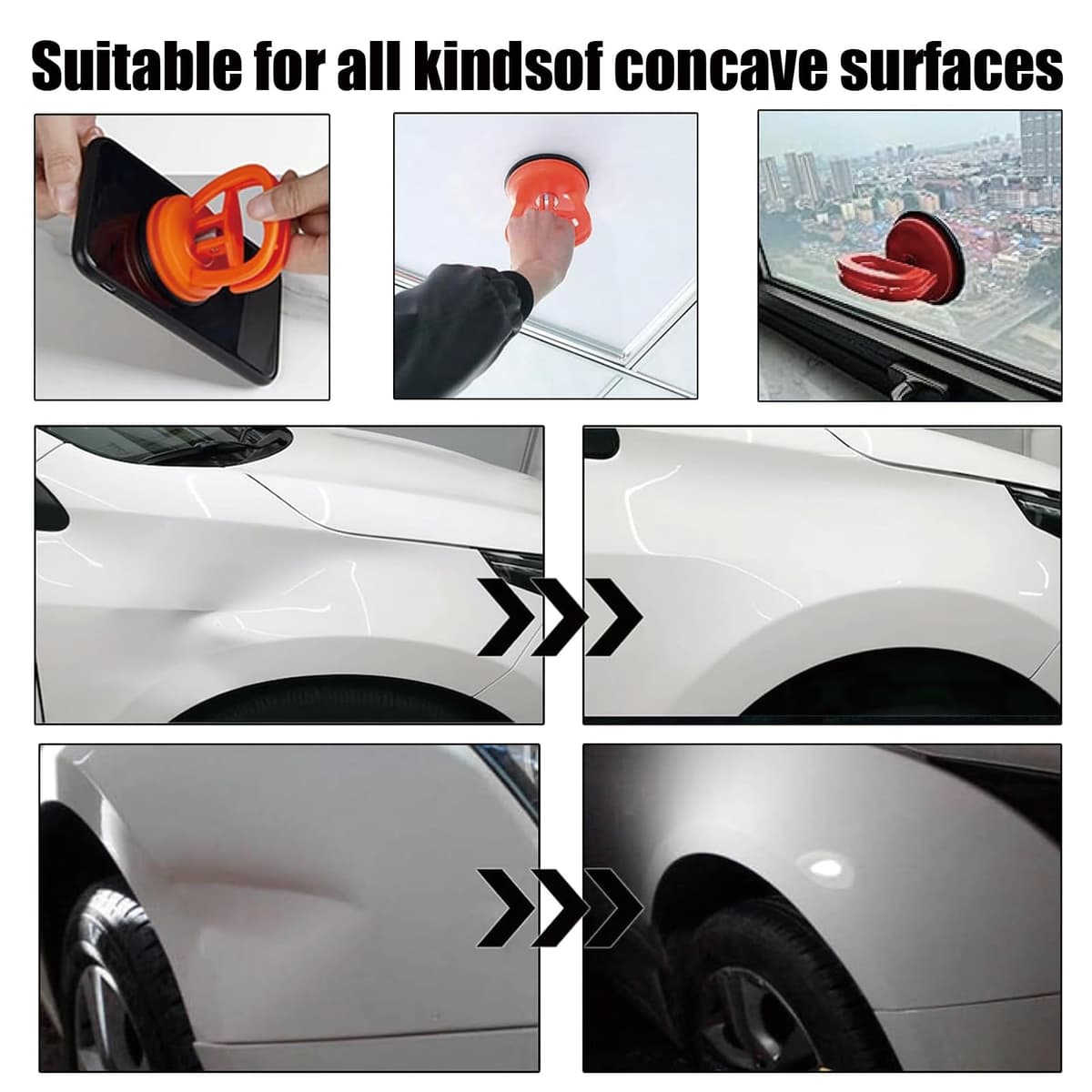 YcsRnn 3 Pack Car Dent Puller, Dent Removal Kit for Automotive Bodywork, DIY Dent Repair Tool with Suction Cups, Suitable for Smooth Surface Imperfections and Household Tasks — view 5