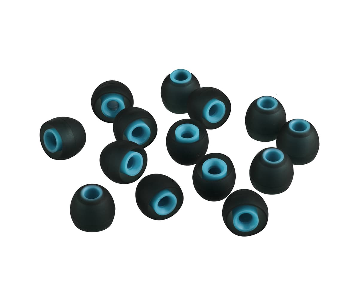 Xcessor (S) 7 Pairs (14 Pieces) of Silicone Replacement In Ear Earphone Small Size Earbuds. Replacement Ear Tips for Popular In-Ear Headphones. Black/Blue