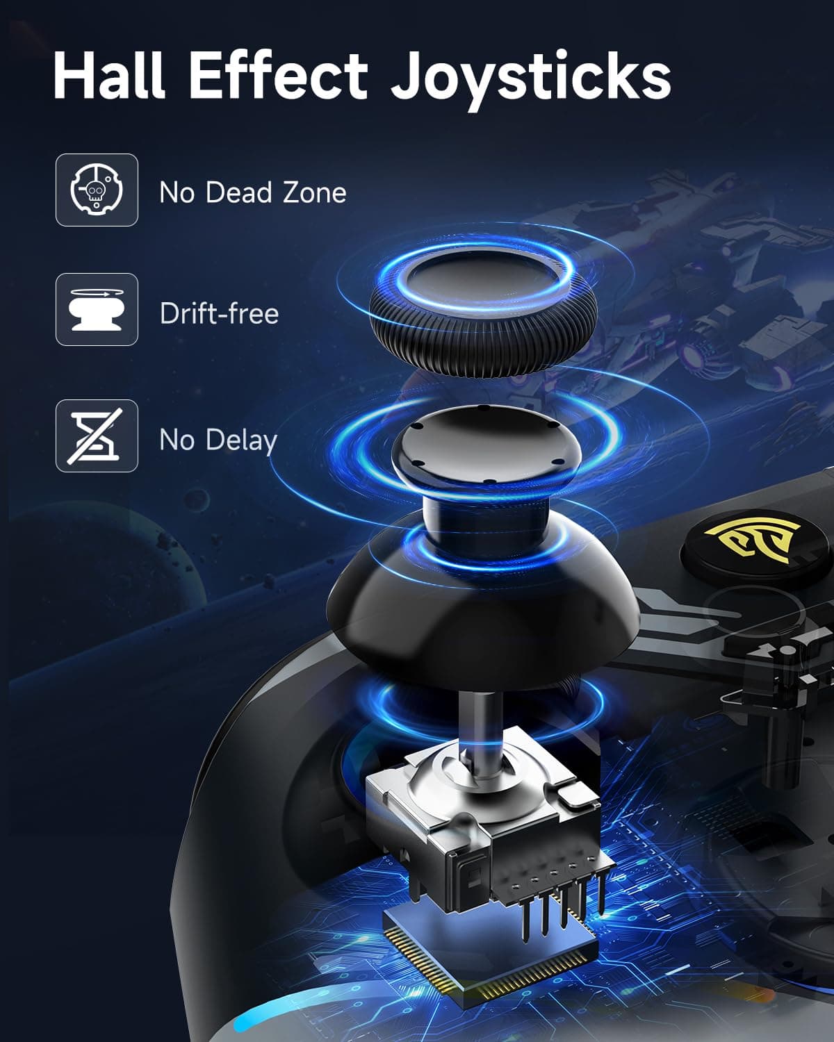 EasySMX X15 Wireless PC Controller with Hall Triggers, Hall Joysticks, Enhanced Bluetooth Game Controller,No Drift No Deadzone effect, Compatible with Windows PC, Android, Steam and Switch — view 6