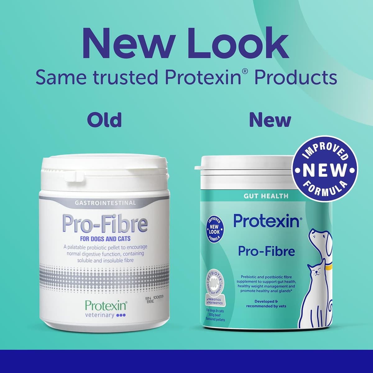 Protexin Pro-Fibre for Dogs – High Digestive Supplement with Prebiotics & Postbiotics – Supports Gut Health, Digestion, Firm Stools & Anal Gland Function – Meat-Free Beef Flavour – 500g Pellets