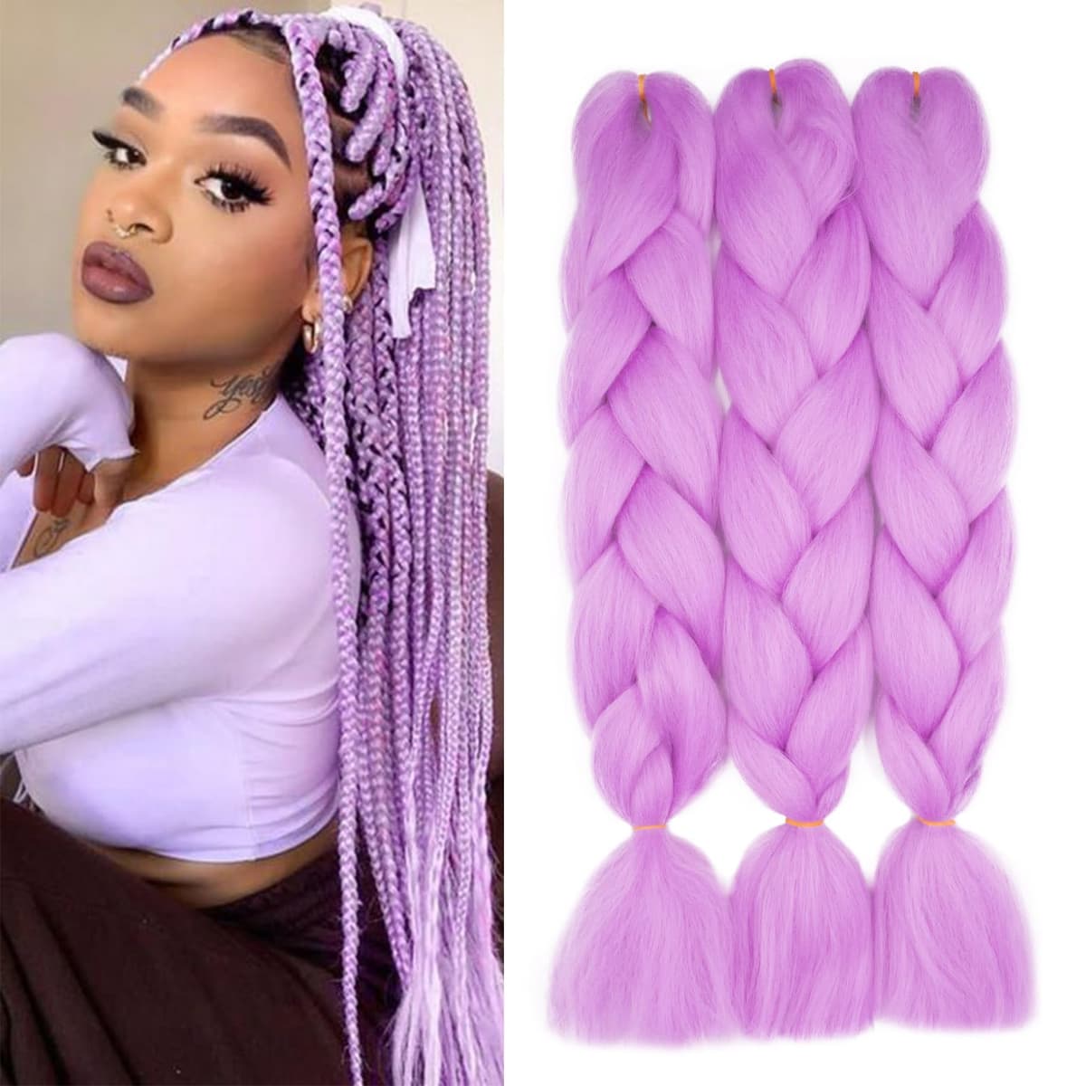 60cm Extensiones de Pelo Trenzas Africanas Castaño Oscuro Extensiones para Trenzas Africanas 1 pcs 100g Kanekalon Pelo para Trenzas Africanas Sintetico Extensiones de Trenzado Cabello Braiding — view 44