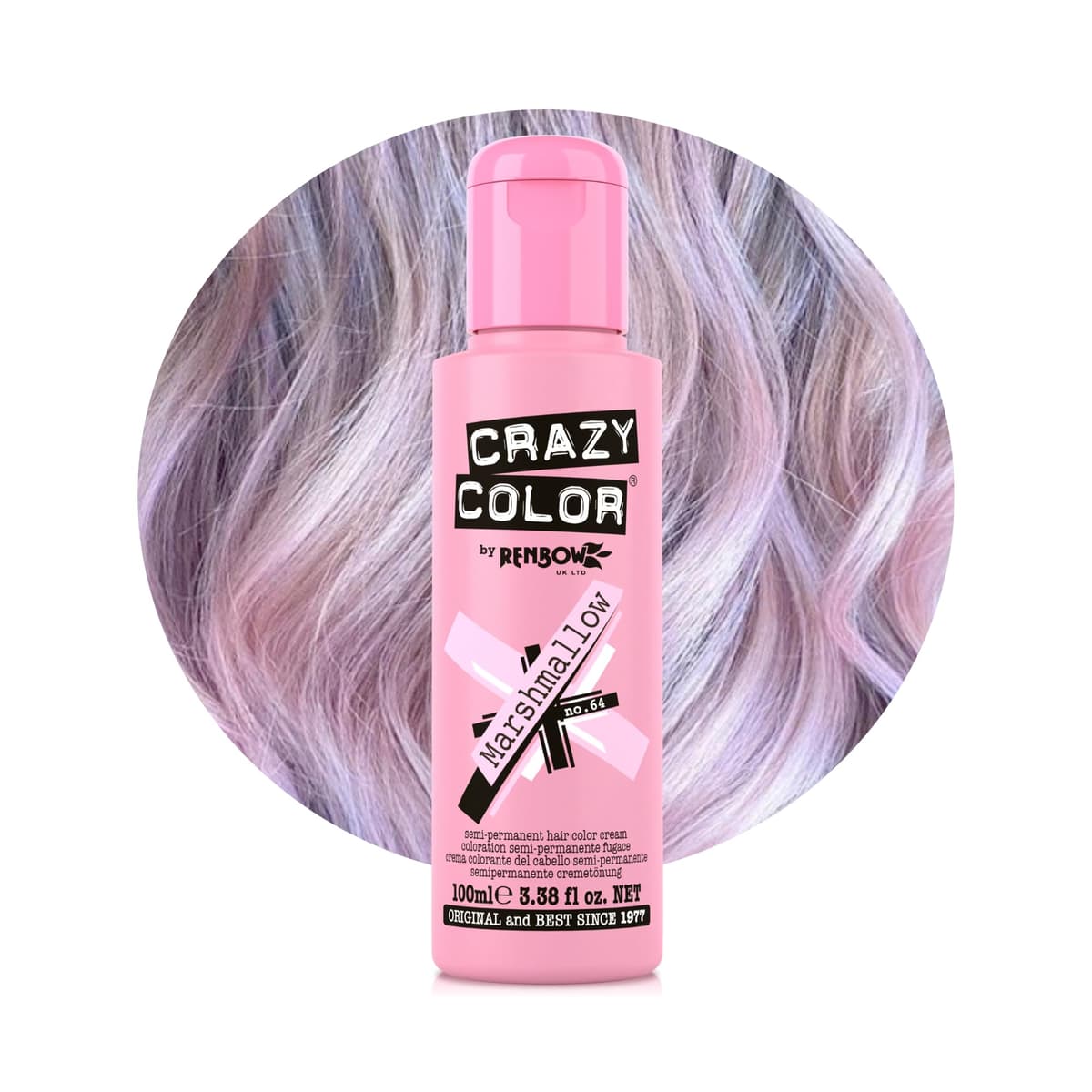 Crazy Color Vibrant Candy Floss Semi-Permanent Hair Dye. Highly Pigmented Pastel Pink Conditioning & Oil Nourishing Vegan Formula | No Bleach or Ammonia | 100ml — view 22