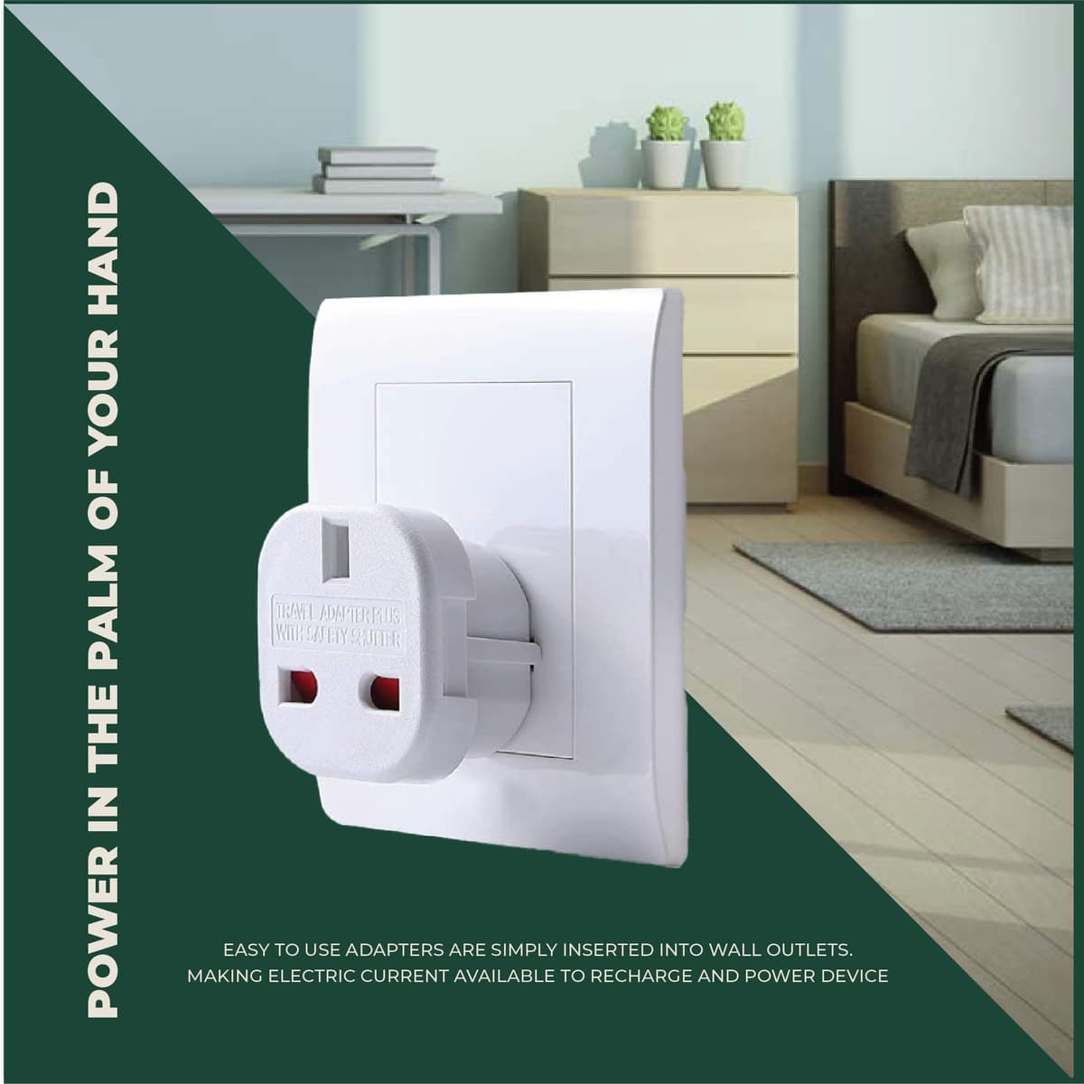 MOBIBAY Travel Adaptor | UK to European Plug Adapter Converter (Euro Type C, E, F) 3 Pin to 2 Pin Type G, EU Plugs for Europe Accessories,Italy,Cape Verde,Poland,Spain,Turkey,Greece,Bulgaria — view 4