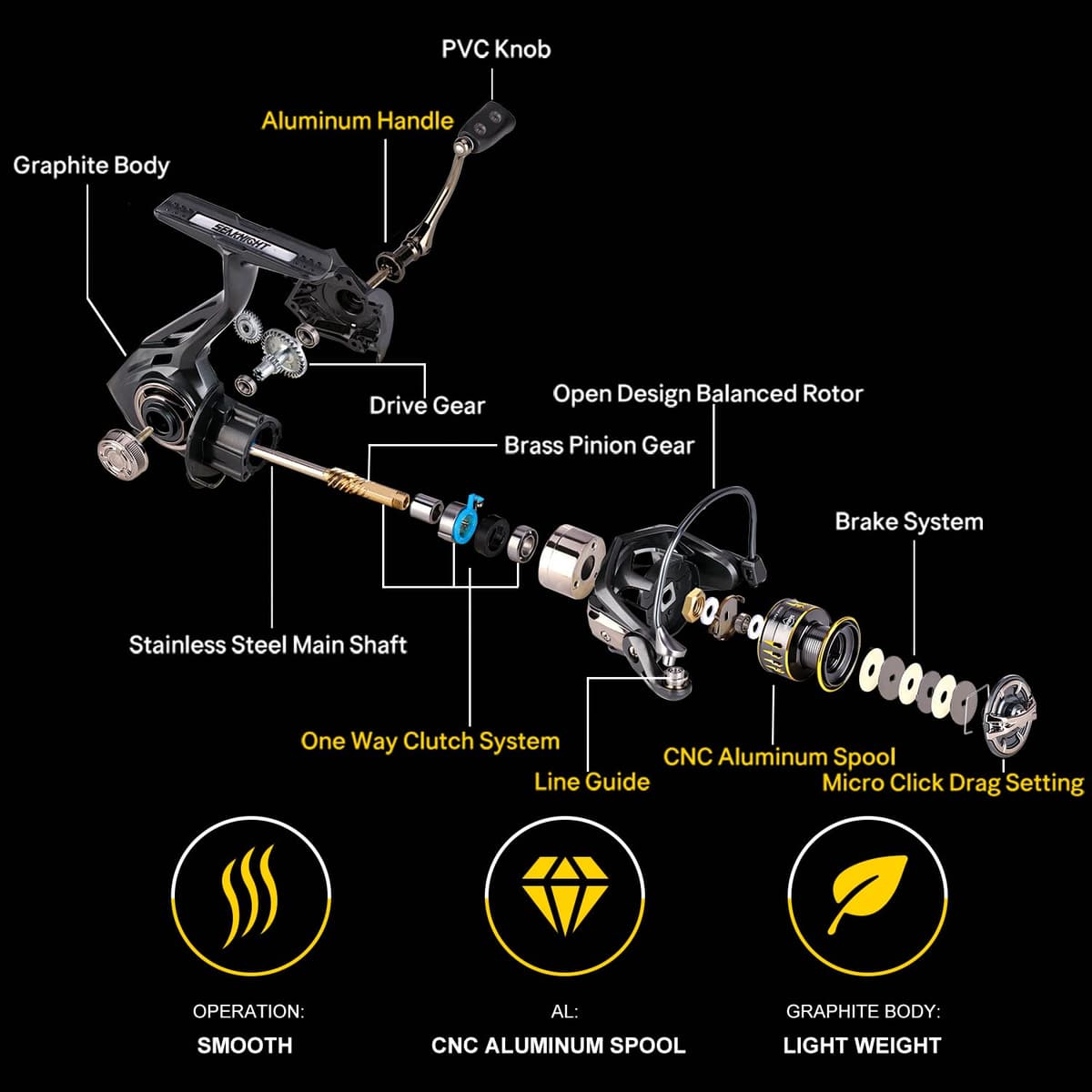 SeaKnight Archer Carrete Spinning 8+1BB Ultraligero Carrete da Pesca Agua Dulce MAX Drag 29LB — view 4