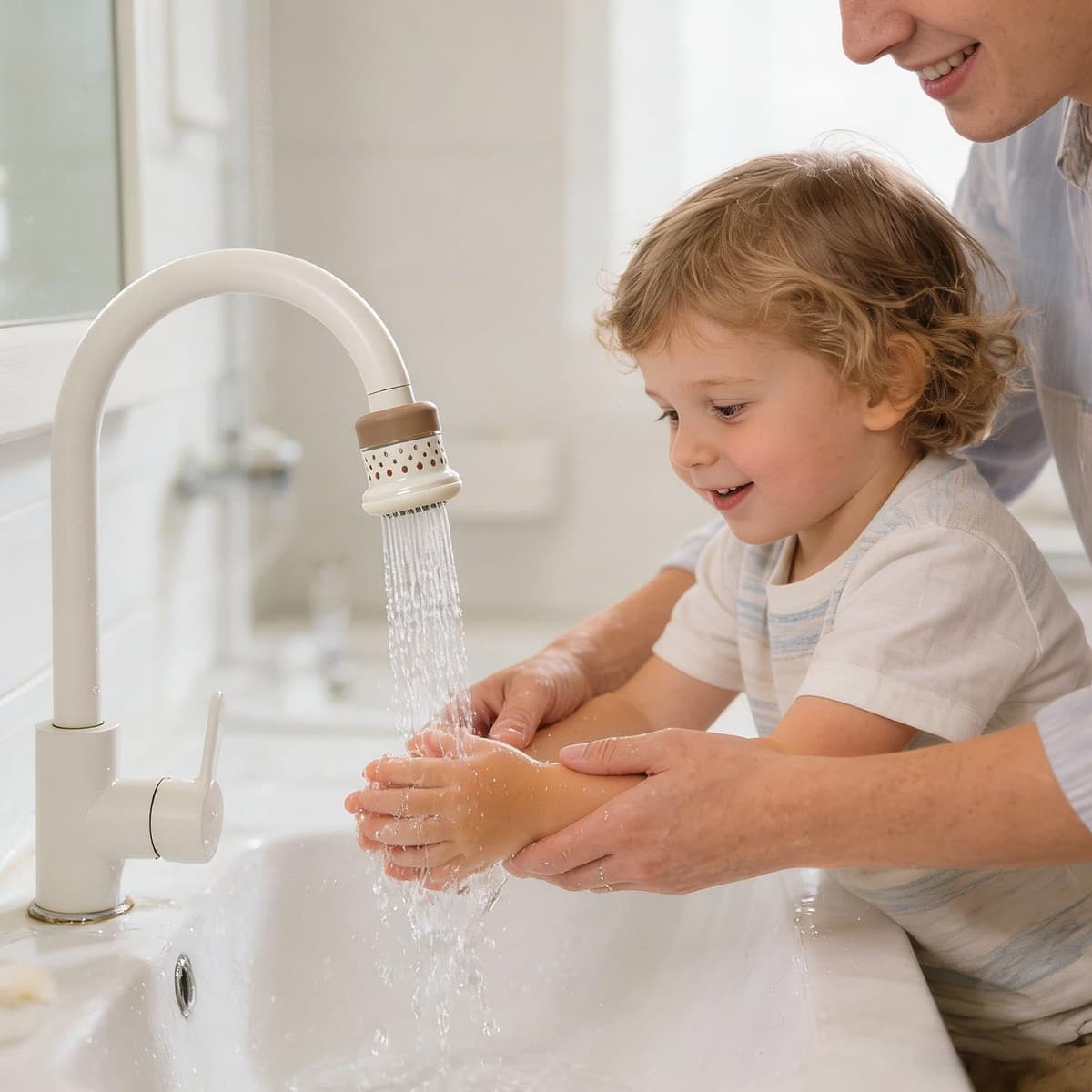 Filtro de Agua para Grifo - Accesorio Suavizante Antisalpicaduras,Extensor de Grifo Desmontable a Prueba de Fugas,para Baño Bañera Ducha Casa Hotel Residencia Restaurante — view 2
