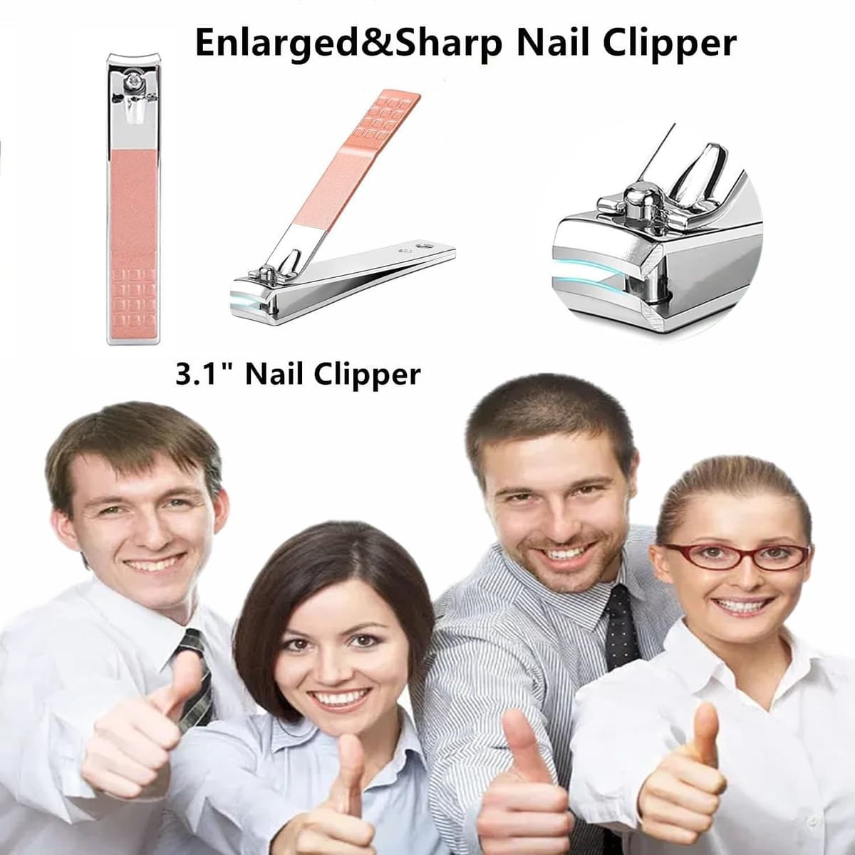 Juego de cortaúñas de acero inoxidable para mujeres y hombres, herramientas de cuidado personal con estuche de viaje portátil, herramientas de manicura y pedicura, kit de aseo para mujeres y hombres — view 7