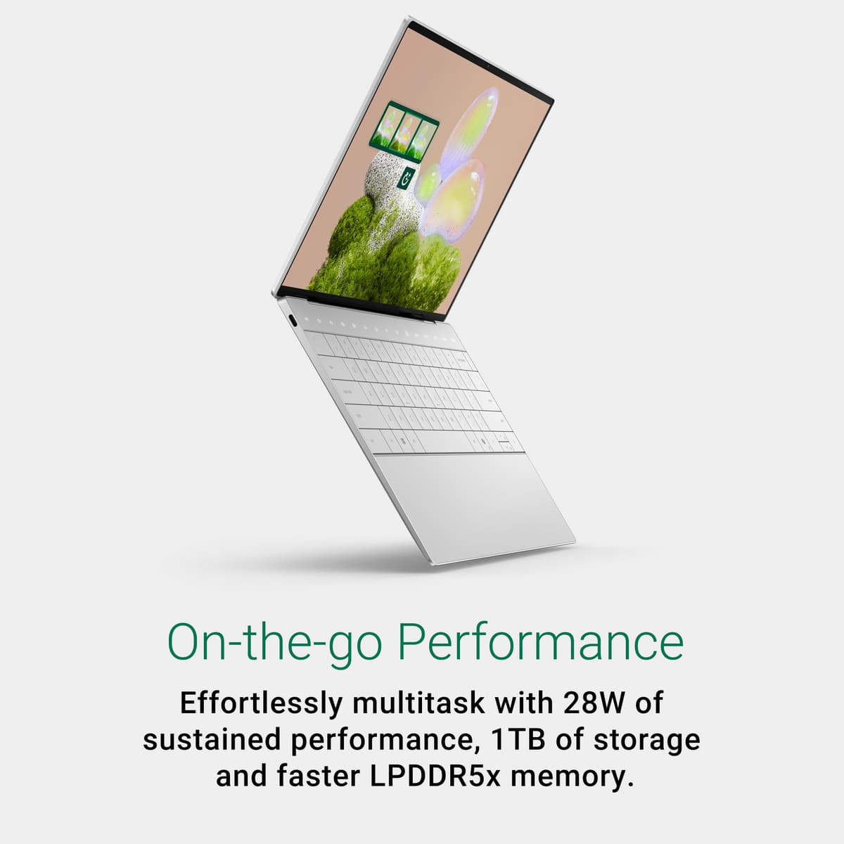 Dell XPS 13 (9350) Laptop Copilot+ PC 13.4'' FHD+ 120Hz, Intel Core Ultra 7 Series 2 - Intel Evo Edition, Intel ARC Graphics, 32GB RAM, 1TB SSD, Windows 11 Home, UK Qwerty Backlit Keyboard, Platinum — view 8