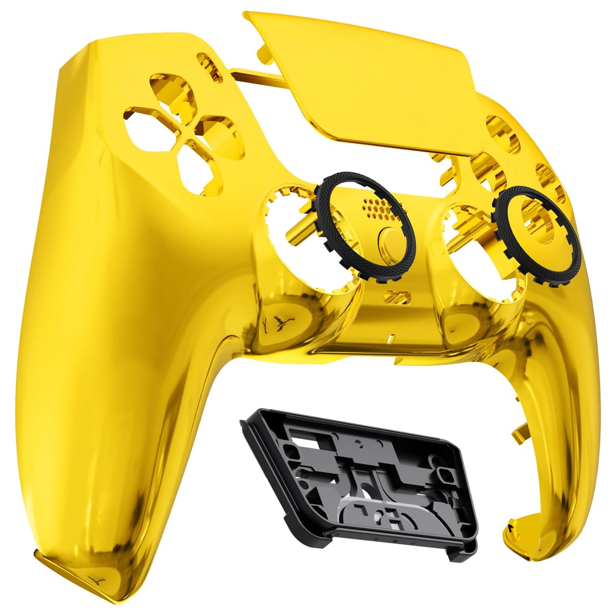 eXtremeRate Luna Rediseñado Carcasa Frontal con Panel Táctil Compatible con ps5 BDM-010 BDM-020 BDM-030 BDM-040 Control Placa Frontal Funda Portectora Compatible con ps5 Mando(Dorado Cromo) — view 5