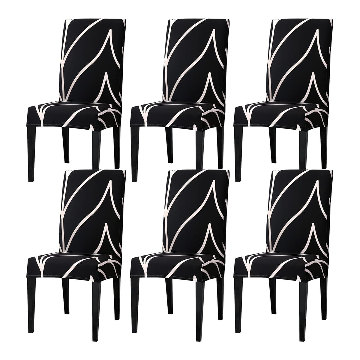 Dining Room Chair Covers Slipcovers Set of 4, Stretch Removable Washable Dining Chair Protector Decoration Cover Seat Slipcover for Hotel, Ceremony, Banquet, Kitchen, Restaurant, Home — view 12