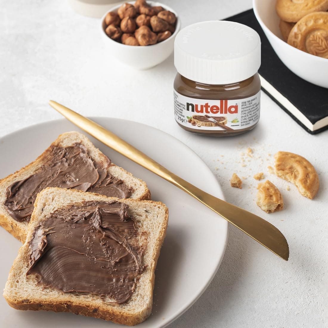 Crema de Cacao con Avellanas | Pack Mini Tarritos 25 gr | Crema de Cacao y Avellanas | Caja de Tarritos Individuales perfectos para Hosteleria, Eventos o Repostería (32 Tarritos 25gr) — view 2